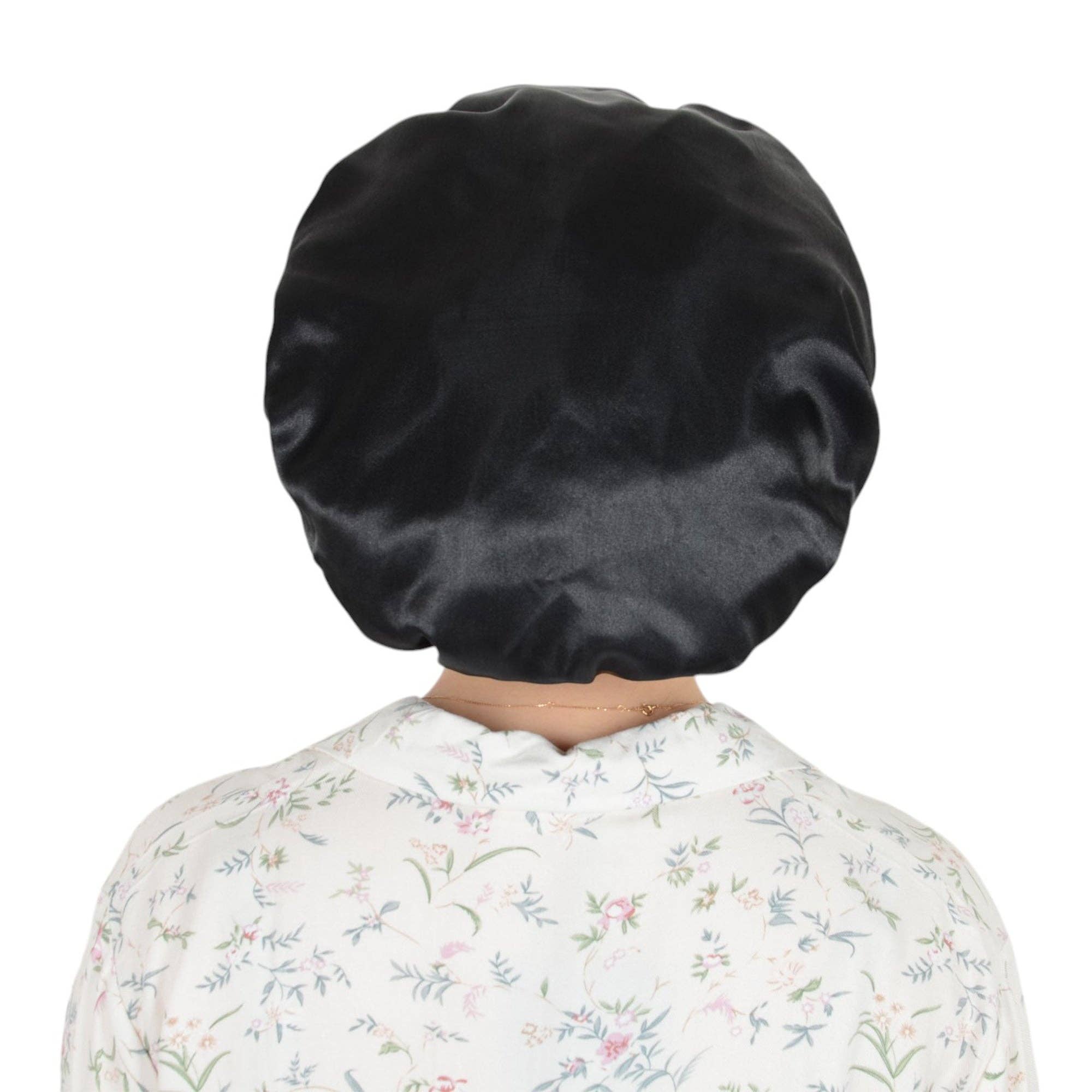 AK Brand – Engroshandel Nathue – til kvinder – Satin sovekalot med dobbelt lag og flæsekantet silkehat6