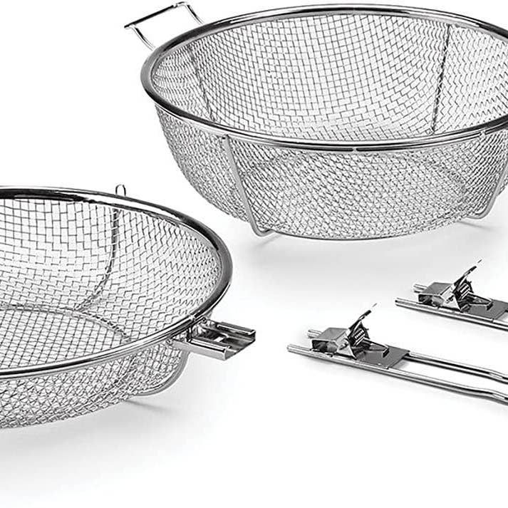 Fox Run Brands - Wholesale Outdoor Grill Tools - Outset Jumbo Grill Basket, Stainless Steel, 11.75"