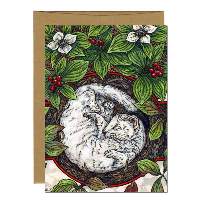 Emily Poole Illustration - Wholesale Everyday Greeting Card - Long-Tailed Weasel Greeting Card
