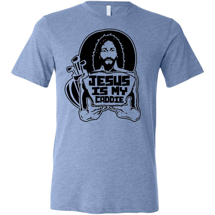 Golf Jesus er min Caddie Unisex T-shirt for engroshandel hos SwingJuice