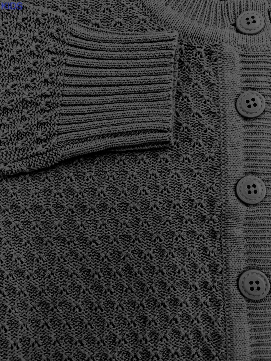 Mak - Vendita all'ingrosso Cardigan - Bambini - Cardigan corto all’uncinetto per bambina con bottoni vintage MK3514KID11