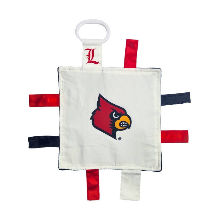 Louisville Cardinals Stroller Tag Toy Learning Lovey for wholesale by Baby Jack Distribution