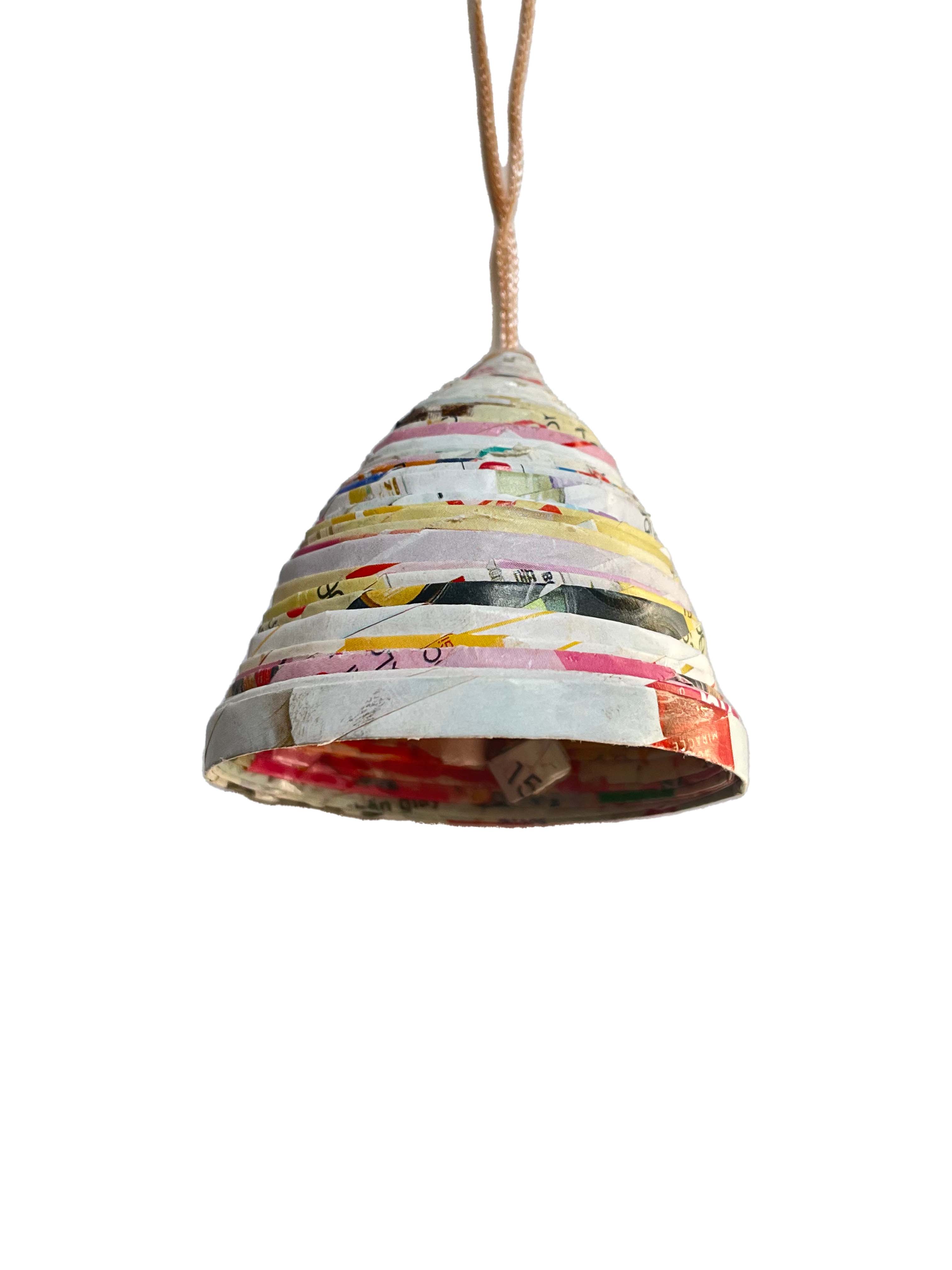 Loving Nature - Wholesale Ornament - 3D Bell Upcycled Ornament Handcrafted from magazines1