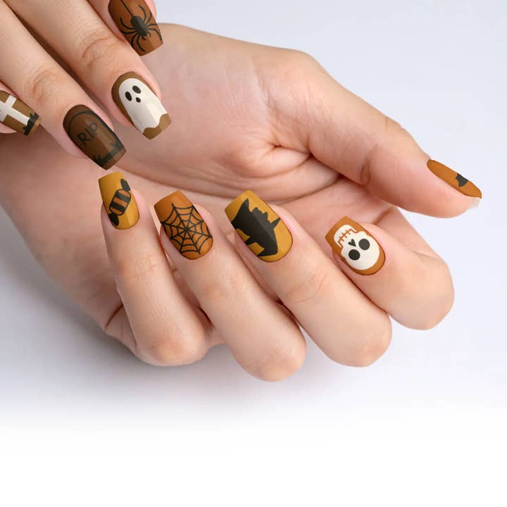 FYNE BODY - Wholesale Press-on/fake nails - Cocoa Coven Brown Halloween Press-On Nails81