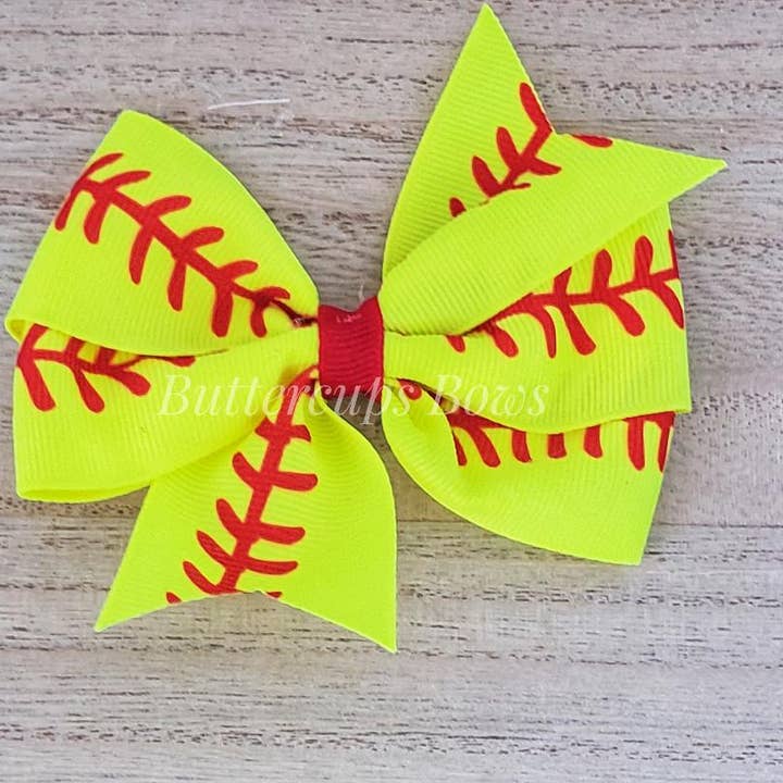 Softball Twist Bow for wholesale by Buttercups Bows