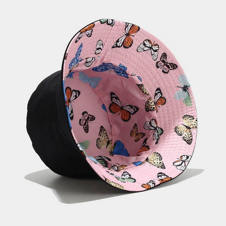 ACCITY - Wholesale Bucket Hat - Women's - COLORFUL BUTTERFLY PATTERN BUCKET HAT_CWAH16493
