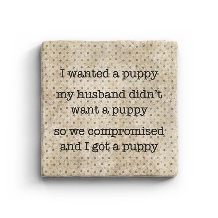Puppy - Marble Coaster for wholesale by Paisley & Parsley