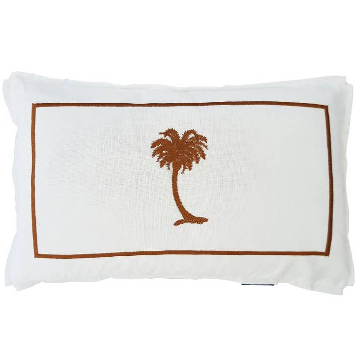 PALM COVE Kuddfodral med palmträd i brunt och vitt, 30 x 50 cm för wholesale av Mirage Haven