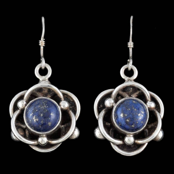 Zig Zag Asian Collection - Wholesale Dangle Earrings - Lotus Flower Earring with Stone1