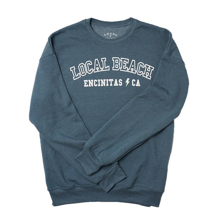 Local Beach Blue Crew Fleece for wholesale by Local Beach