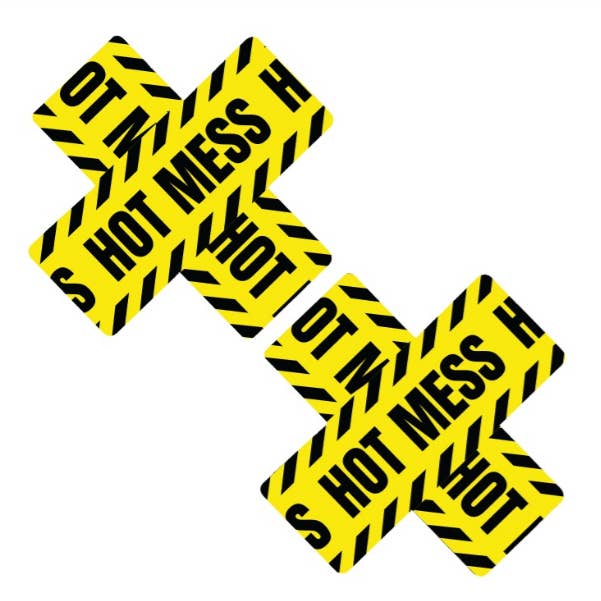 Hot Mess Caution Tape Blacklight Reactive X Factor Nipple Cover Pasties and other Purchase Wholesale self adhesive material. Free Returns & Net 60 Terms on Faire trending on Faire.