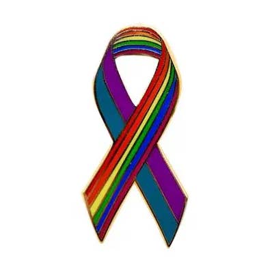 Blauwgroene, paarse en regenboogkleurige emaille bewustmakingslinten, reversspeldjes voor wholesale door Personalized Cause
