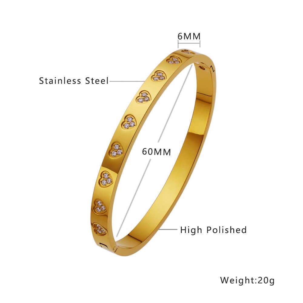 Mio Queena – Großhandel Manschettenarmband – Mehrere Stilvarianten 18K vergoldete Edelstahl-Armreifen - FGS25