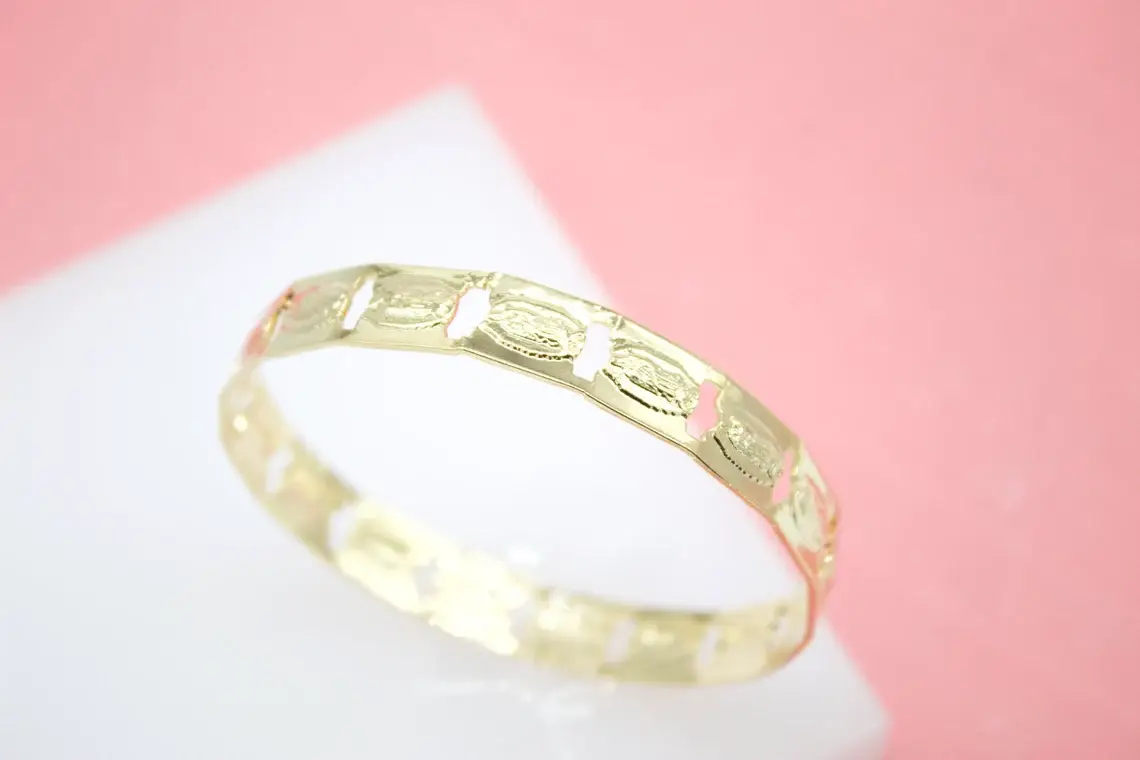 MIA Jewelry - Wholesale Bangle Bracelet - 18K Gold Filled Guadalupe Bangle Bracelet (B12)0