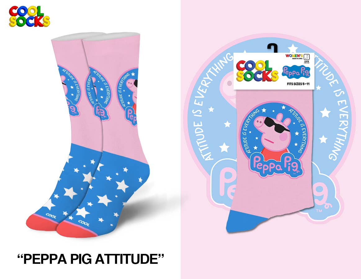 Cool Socks - Vente Chaussettes – femme - Peppa Pig Attitude - Ras du cou plié pour femmes