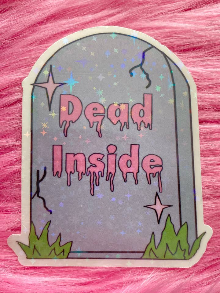 Dead Inside Headstone Sticker for wholesale by Divine Feminine Finds