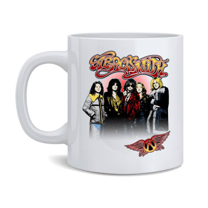 Tasse en céramique Aerosmith Rock Band Musique Tasse à café Tasse à thé Verre Verres Tasse à café pour la vente par Gotham Gifts