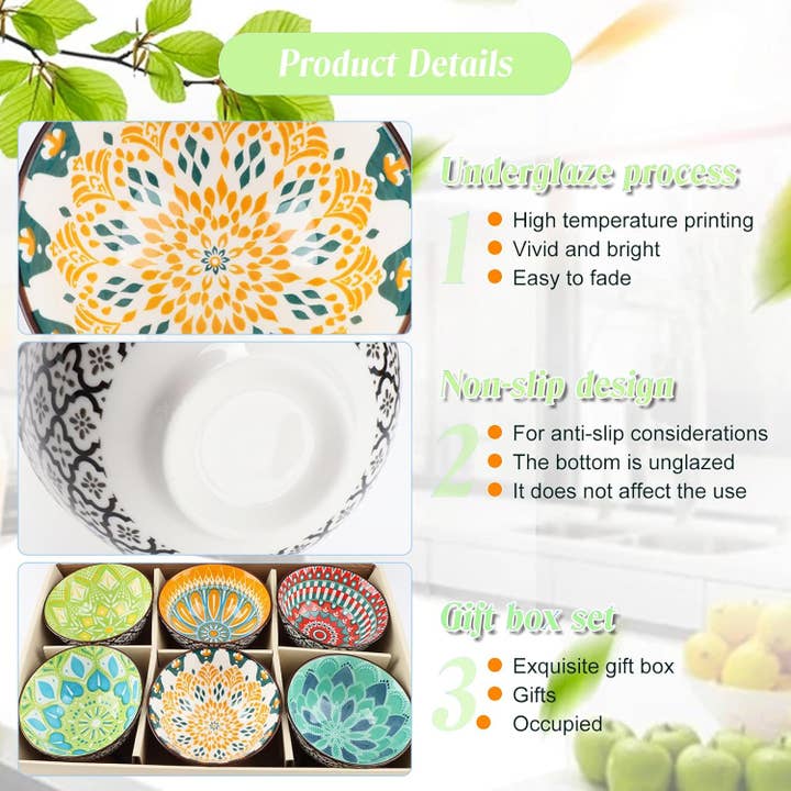 VIGOR - Wholesale Bowl - Ceramic Rice Bowls,10 Oz Japanese Style Porcelain Dessert18