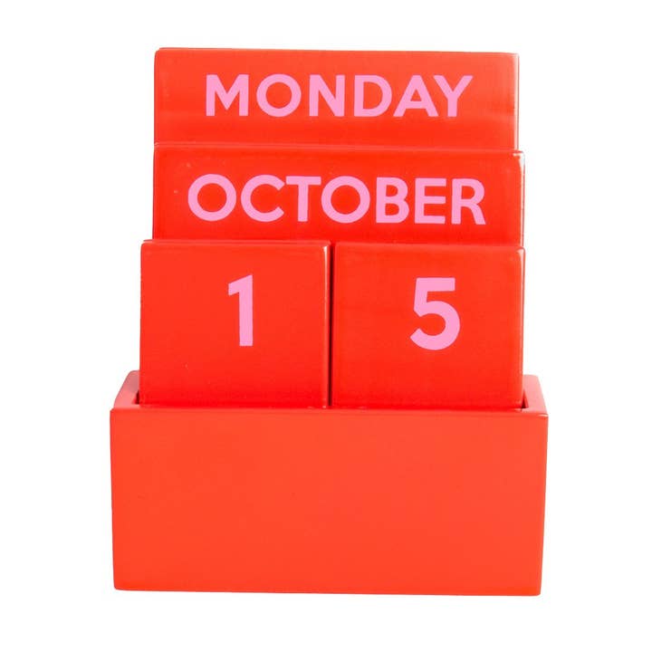 RØD LILLE GLANSFULD FARVET KALENDER HF for engroshandel hos Helio Ferretti