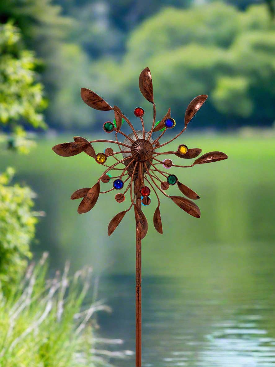 Marissa's Gifts – wholesale Wind spinner – Handmade Chelsea powder coated garden wind sculpture spinner measuring 190cm1