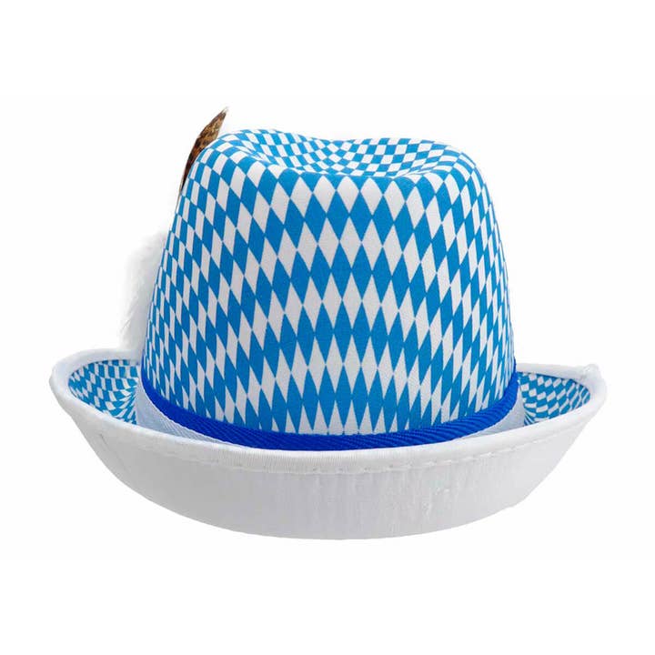 European Heritage Gifts - Wholesale Fedora - Unisex - Bavarian Checkered Fedora Oktoberfest Hat1