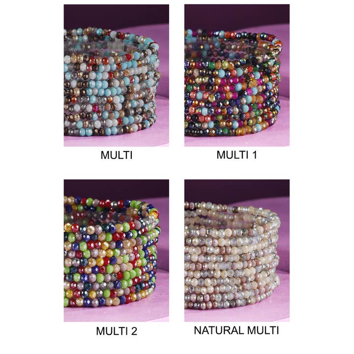 Urbanista - Vendita all'ingrosso Bracciale con perline - Bracciale elasticizzato con 10 pezzi di perline di vetro colorate1