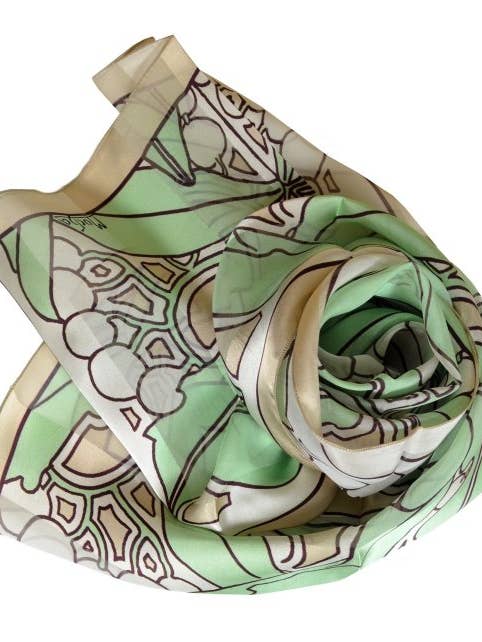 Scarf 140 - Mucha - The Laurel for wholesale by Brochier Soieries