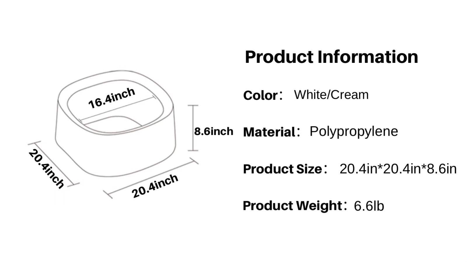 MichuPet - Vente Bac à litière – chat - MichuPet Bac à litière ouvert crème et blanc à bords hauts14