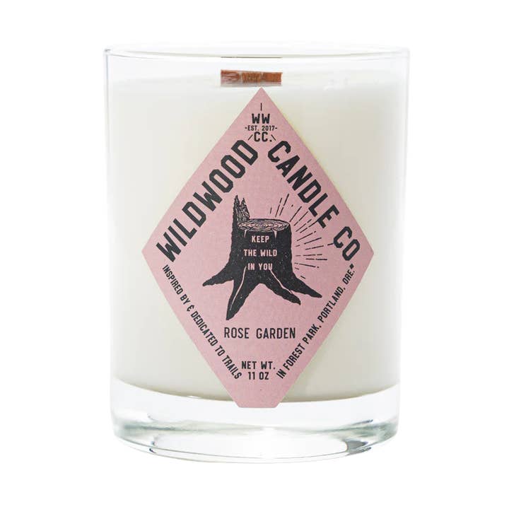 Wildwood Candle Co. - Wholesale Jar/Filled Candle - 11 oz Rose Garden Soy Candle - Fresh-Cut Roses Grass0