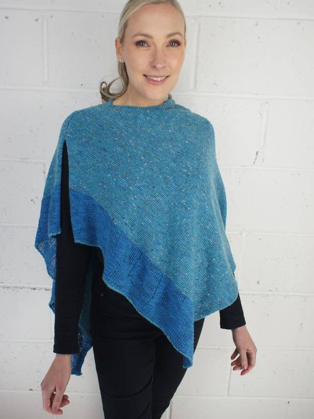 Atlantic Two Tone Linen Cape for wholesale by Knitted in Edinburgh