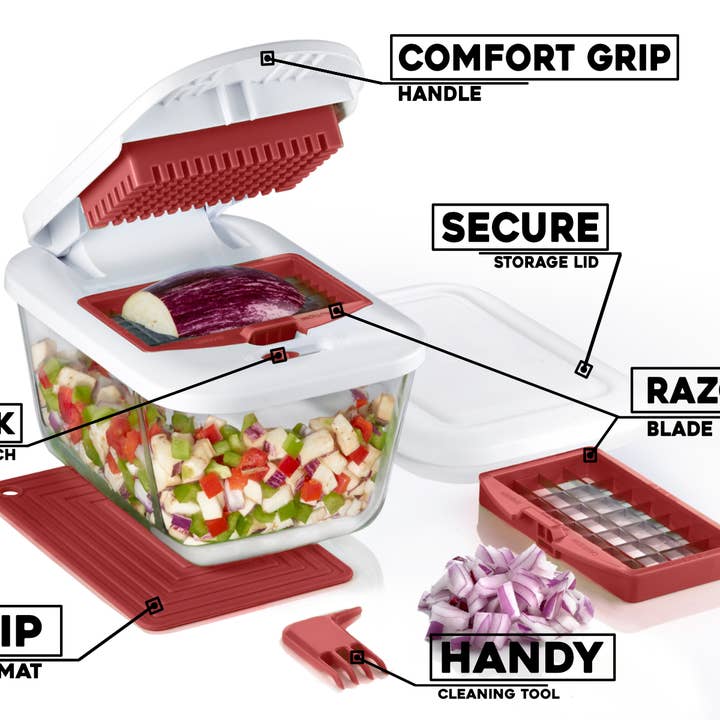 Valore - Wholesale Kitchen Tool/Gadget - Valore Vegetable Chopper with 11-Cup Glass Baking Dish1