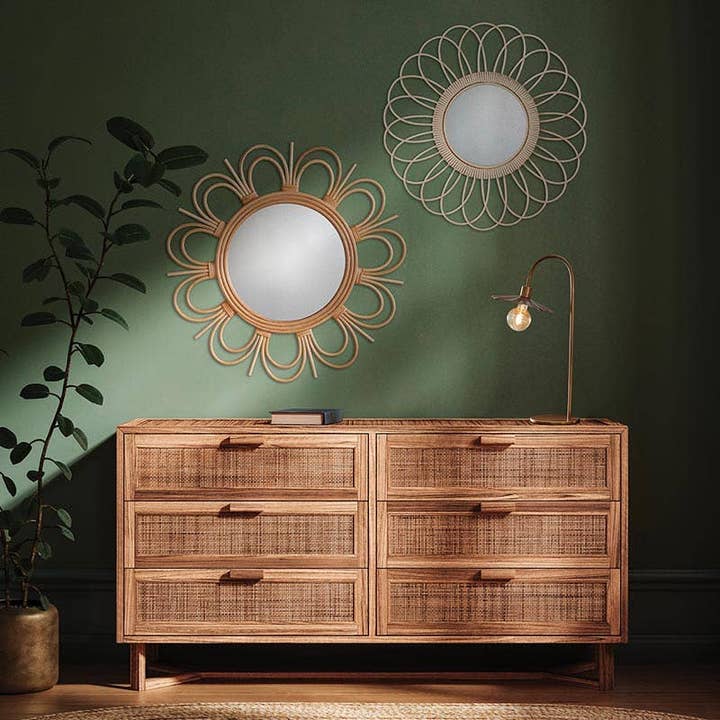 Angle - Wholesale Wall Mirror - Sunburst Rattan Mirror1