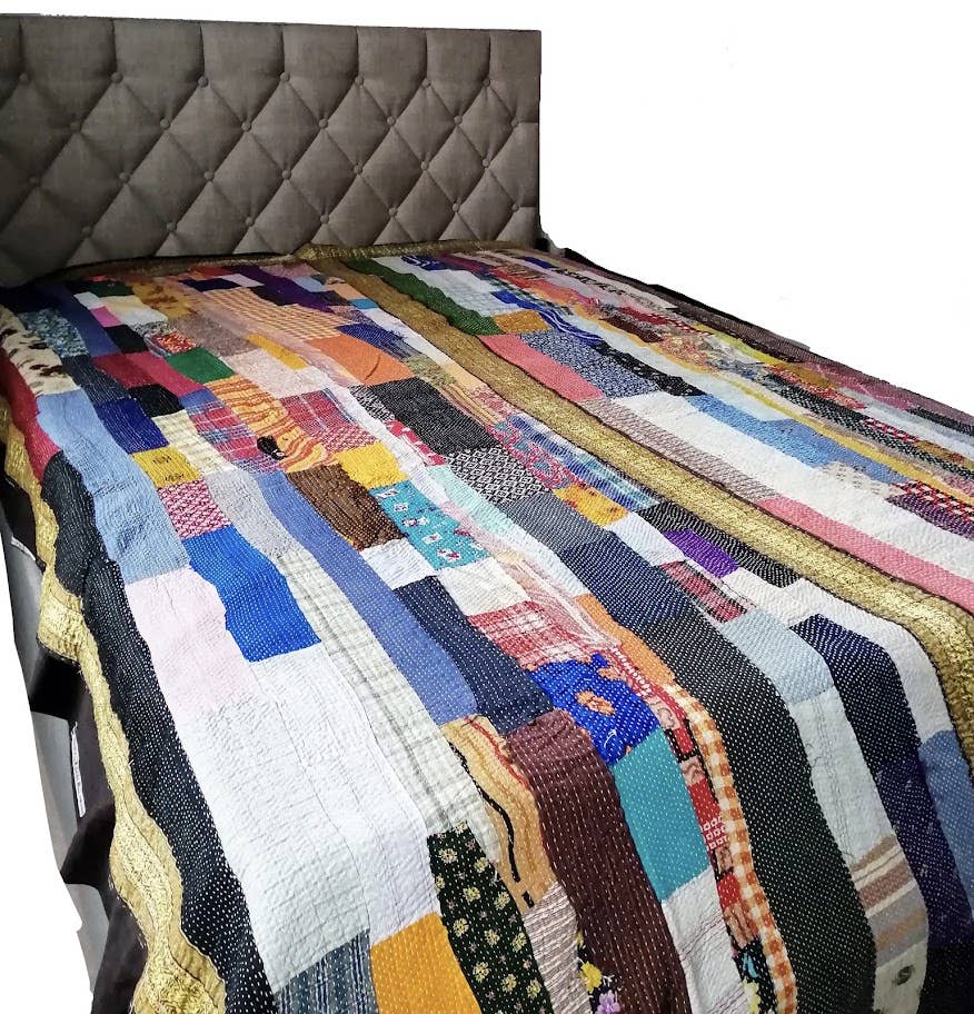 Homesoul - Vendita all'ingrosso Plaid - Plaid vintage Kantha con pesante patchwork4