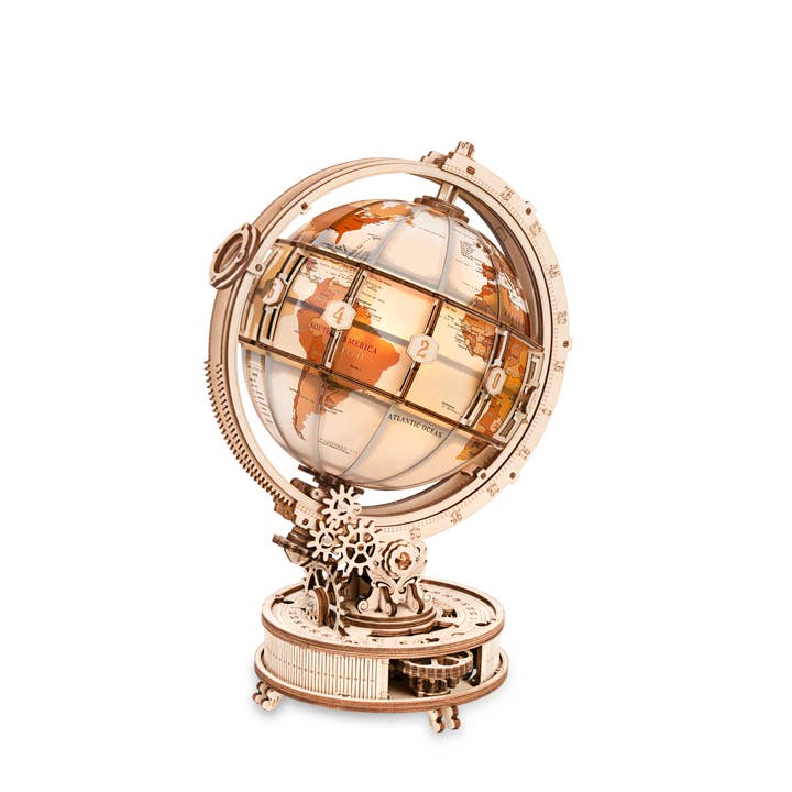 Robotime - Wholesale Doe-het-zelf-knutselset - ST003 Luminous Globe Rokr 3D houten puzzels Crafts Natural2
