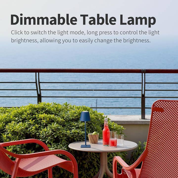 2 Pack Cordless Rechargeable LED Desk Lamp With 3 Color Stepless Dimming Blue For Home Office And Outdoor Settings for wholesale on Faire1