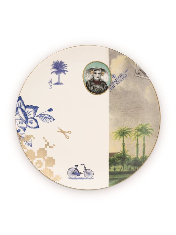 Plate Heritage Palm White 20cm for wholesale by Pip Studio - Belle & Blue