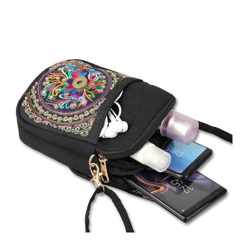 UZ Wholesale Store - Wholesale Crossbody Bag - Women's - Embroidered Mini Crossbody Coin Purse With Flip Cover2