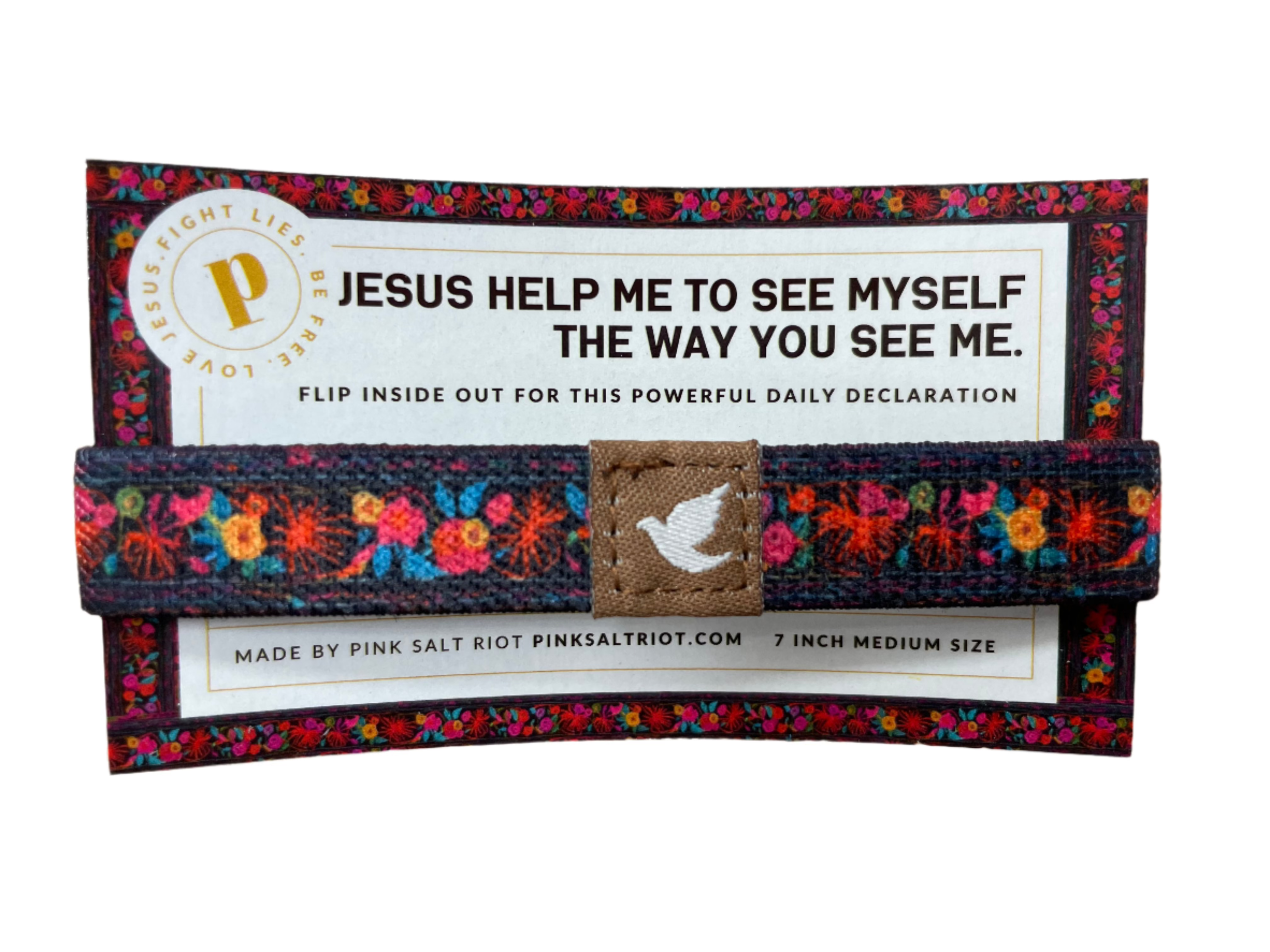 Pink Salt Riot - Wholesale Woven/Braided Bracelet - See Myself Floral Womens TruthBand5