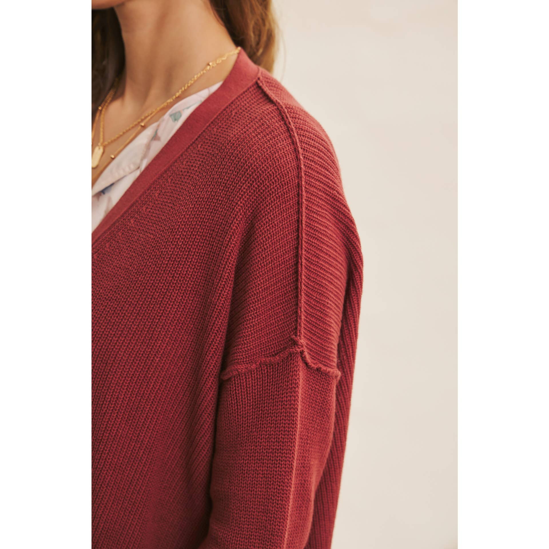 in february - Wholesale Cardigan - Women's - SLOUCHY CHARM BUTTON-DOWN CARDIGAN WITH CONTRAST WEAVE53