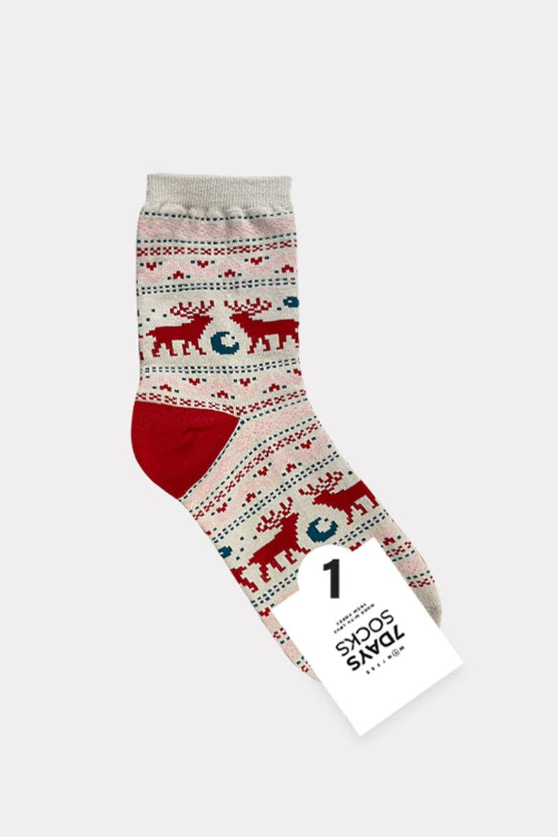 7DAYSSOCKS – Engroshandel Strømper - Dame – Kvinders Crew Night Deer Socks0