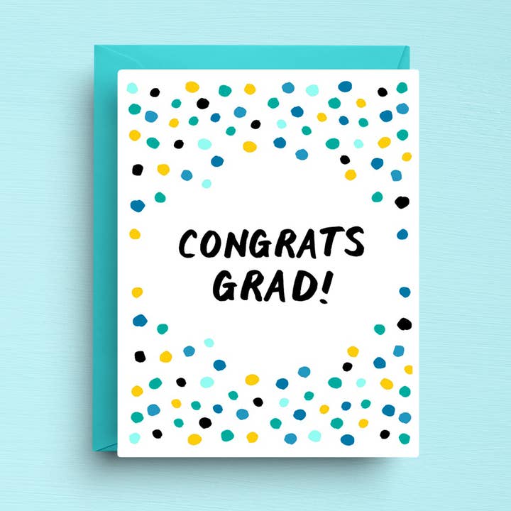 Afstudeerconfetti-feestelijke wenskaart voor wholesale door Nicole Marie Paperie