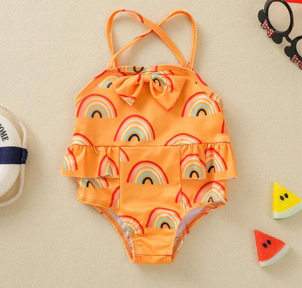 Fennco Styles – wholesale One-piece swimsuit – Kids – Fun Patterned Ruffled One-Piece Baby Swimsuit0