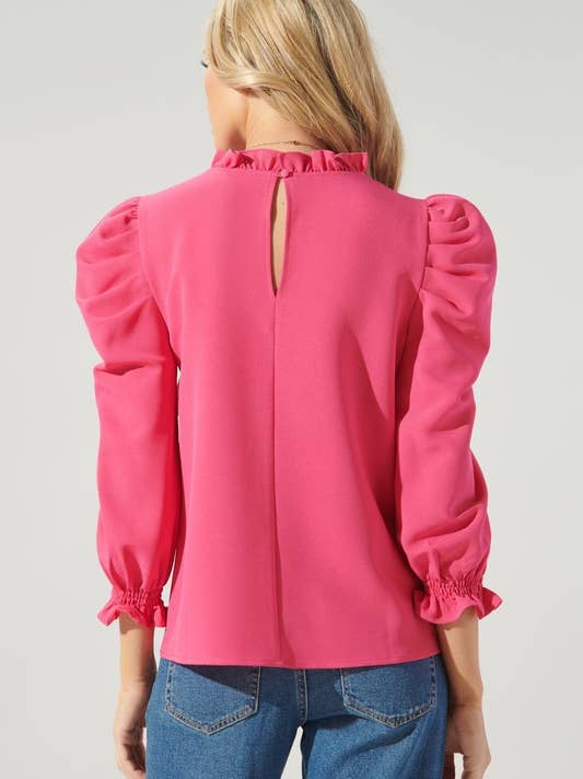Sugarlips - Wholesale Blouse - Women's - Go Getter Marla Ruffle Puff Sleeve Top17