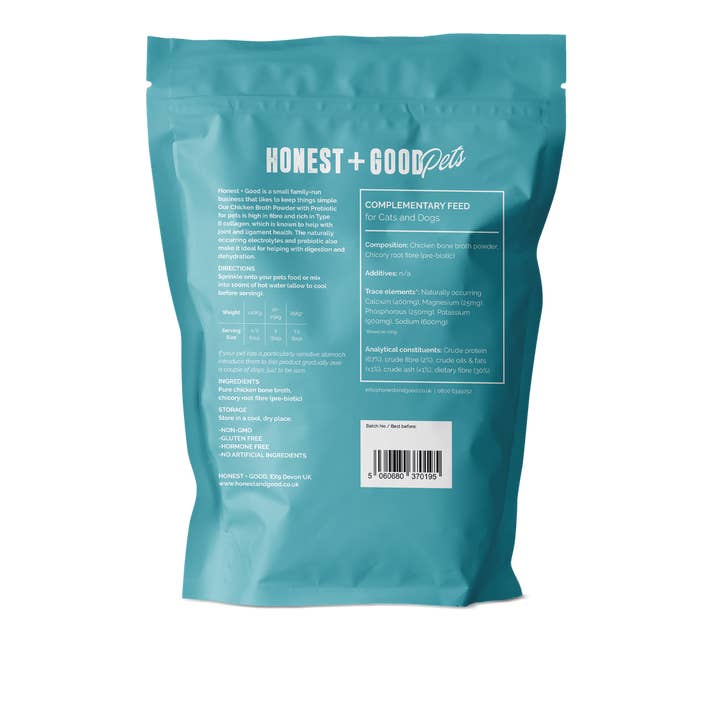 Honest + Good - Wholesale Pet Supplement - Cat/Dog - Honest Pets Chicken Broth & Prebiotic Powder (Free Range)1