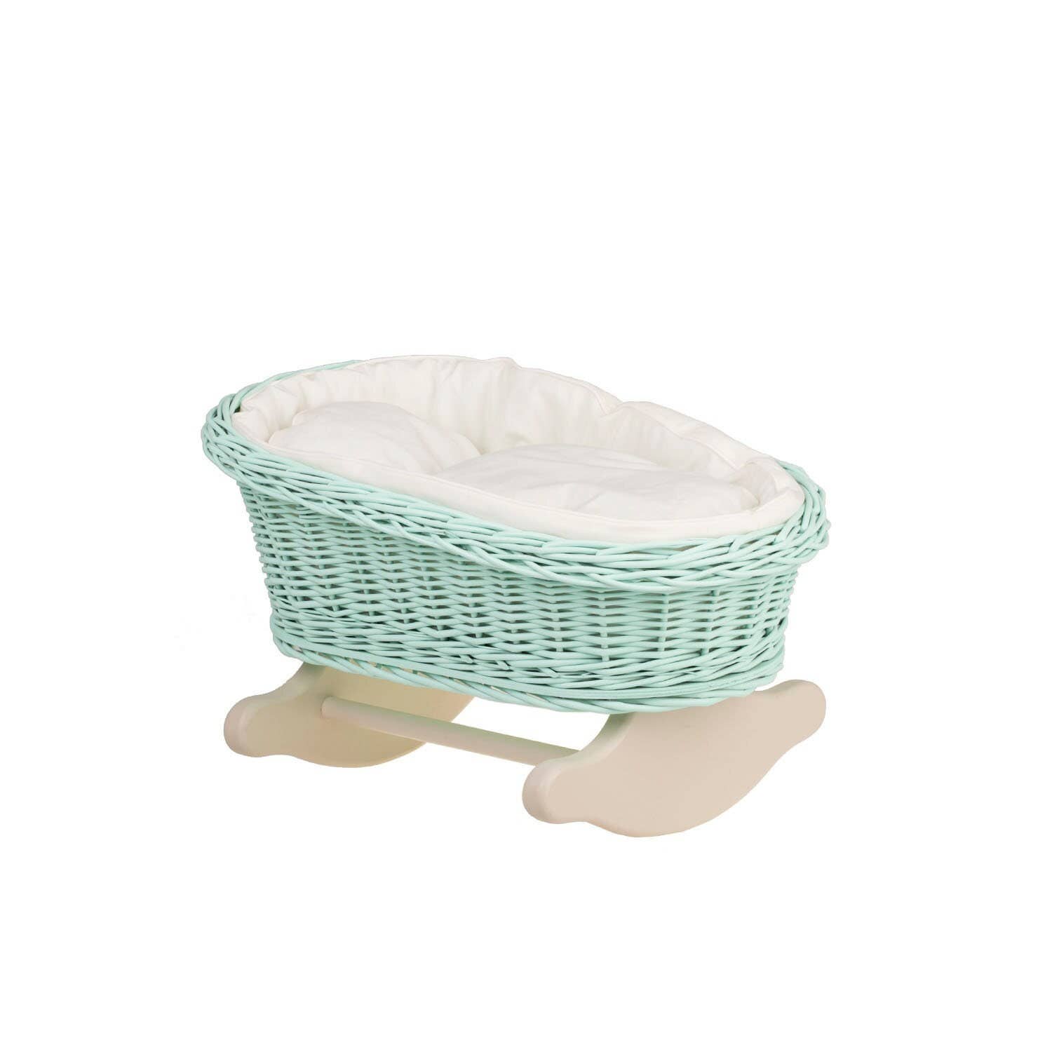 The Wicker Stories - Wholesale Doll Accessory Kit - Kids - Painted Swing Bed For Doll, Wicker Doll Cradle0