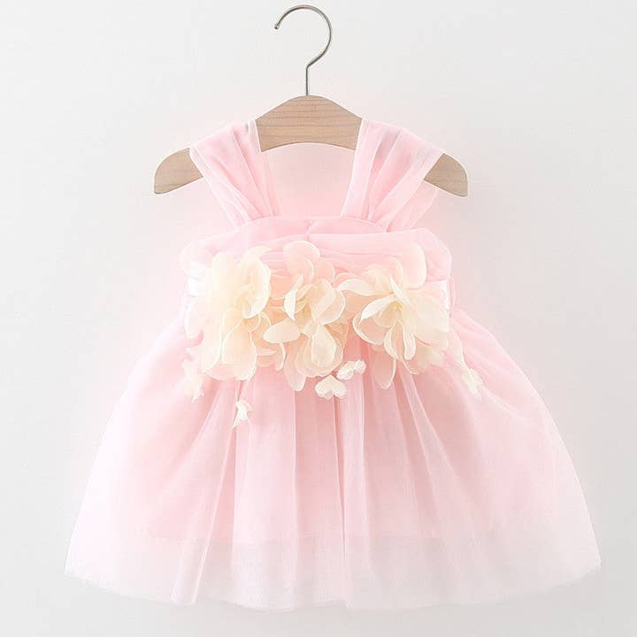 Baby Girl Flower Patched Design Mesh Princess Formal Dress for wholesale by MyKids-USA®