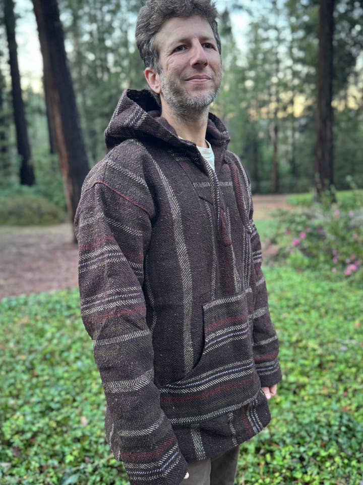 West Path - Wholesale Hoodie - Unisex - Baja Hoodie Mexican Poncho Brown Hooded Sweater Long sleeve1