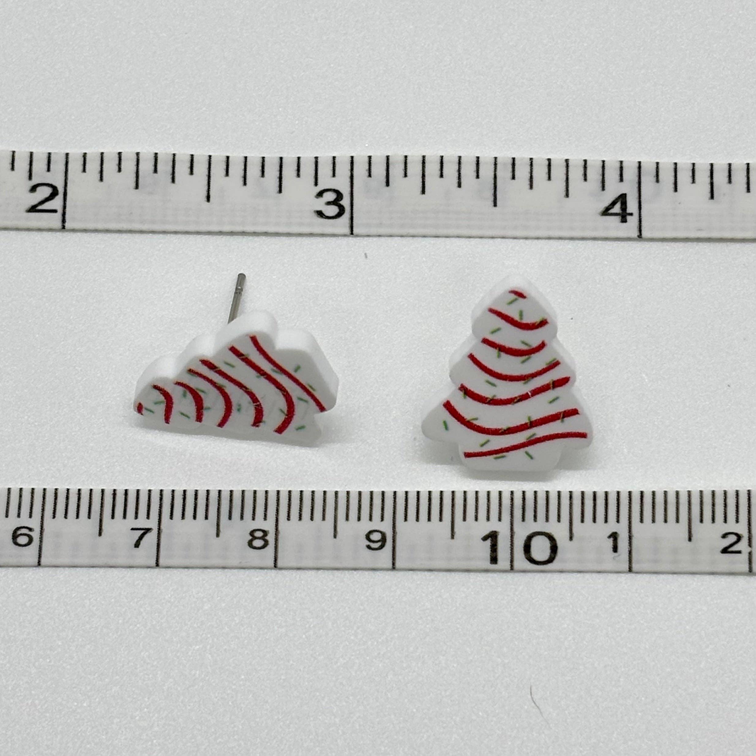 Myrickle - Wholesale Stud/Post Earrings - Little Debbie Christmas Tree Snack Cakes Stud Earrings Retro Fun4