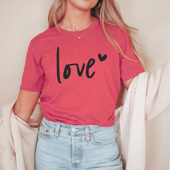 Humm & Willow - Vente T-shirt sérigraphié – femme - Chemise de Saint-Valentin - Chemise de Saint-Valentin - Chemise d'amour - T-shirt d'amour3