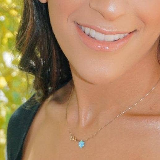 ALEF BET JEWELRY - Wholesale Pendant/Charm Necklace - Opal Star of David Necklace for Women and Girls1
